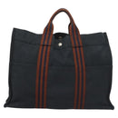 HERMES Fourre Tout MM Hand Bag Canvas Navy Auth ti3265-13
