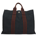 HERMES Fourre Tout MM Hand Bag Canvas Navy Auth ti3265-2