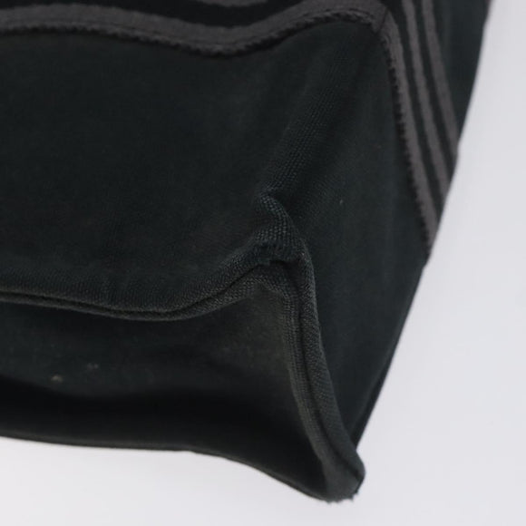 HERMES Fourre Tout PM Hand Bag Canvas Black Gray Silver Auth ti3266