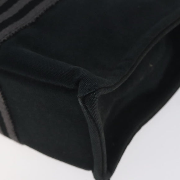 HERMES Fourre Tout PM Hand Bag Canvas Black Gray Silver Auth ti3266