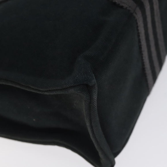 HERMES Fourre Tout PM Hand Bag Canvas Black Gray Silver Auth ti3266