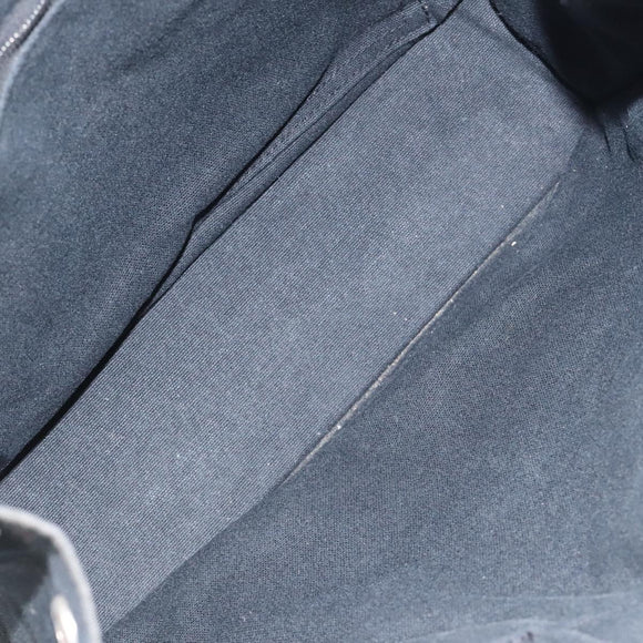 HERMES Fourre Tout PM Hand Bag Canvas Black Gray Silver Auth ti3266