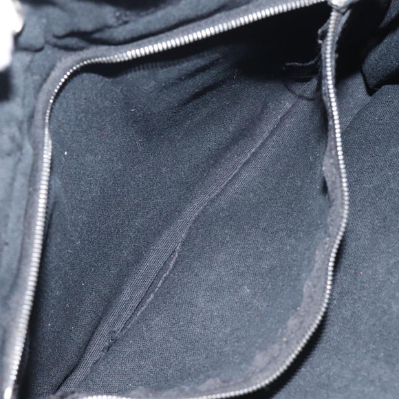 HERMES Fourre Tout PM Hand Bag Canvas Black Gray Silver Auth ti3266