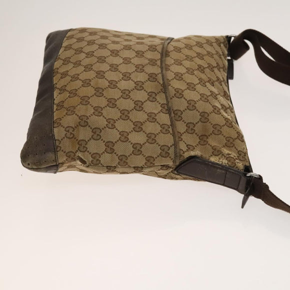 GUCCI GG Canvas Shoulder Bag 3Set Beige Navy Brown Auth ti3267