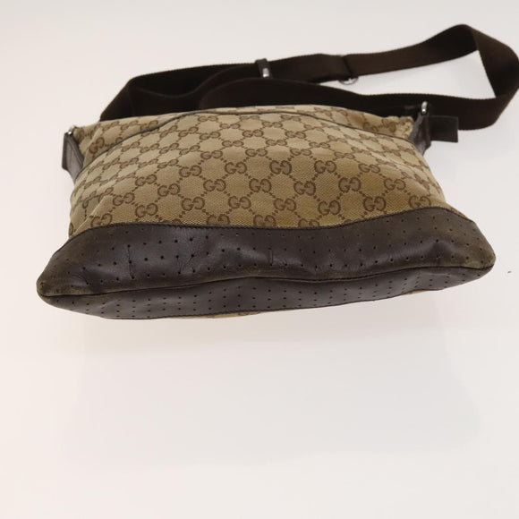 GUCCI GG Canvas Shoulder Bag 3Set Beige Navy Brown Auth ti3267