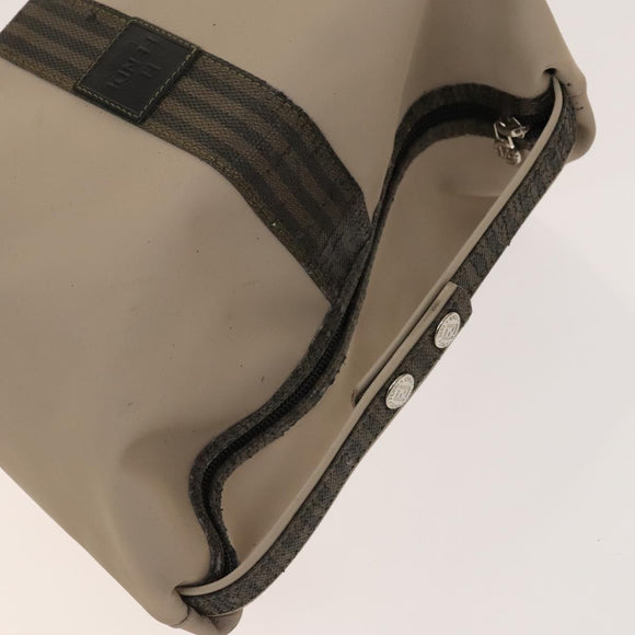 BALLY Fendi Hand Bag PVC Enamel 3Set Black Brown Auth ti3268