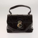 BALLY Fendi Hand Bag PVC Enamel 3Set Black Brown Auth ti3268-18