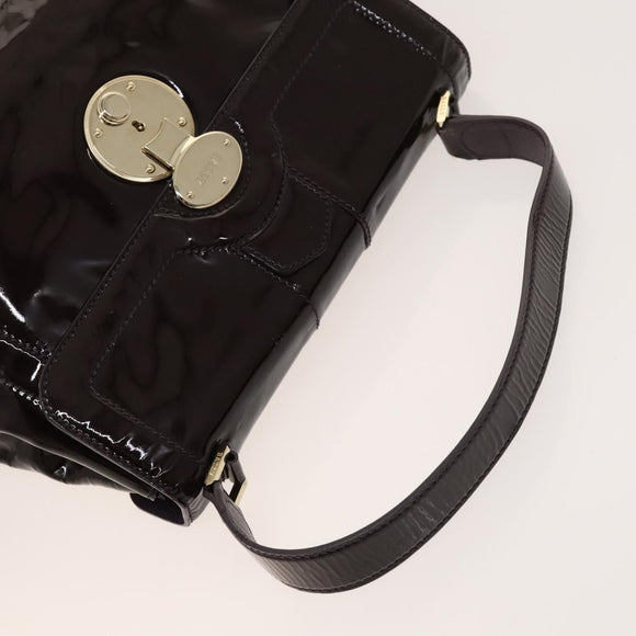 BALLY Fendi Hand Bag PVC Enamel 3Set Black Brown Auth ti3268