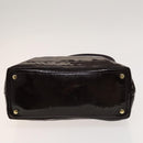 BALLY Fendi Hand Bag PVC Enamel 3Set Black Brown Auth ti3268-23