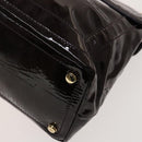 BALLY Fendi Hand Bag PVC Enamel 3Set Black Brown Auth ti3268-24