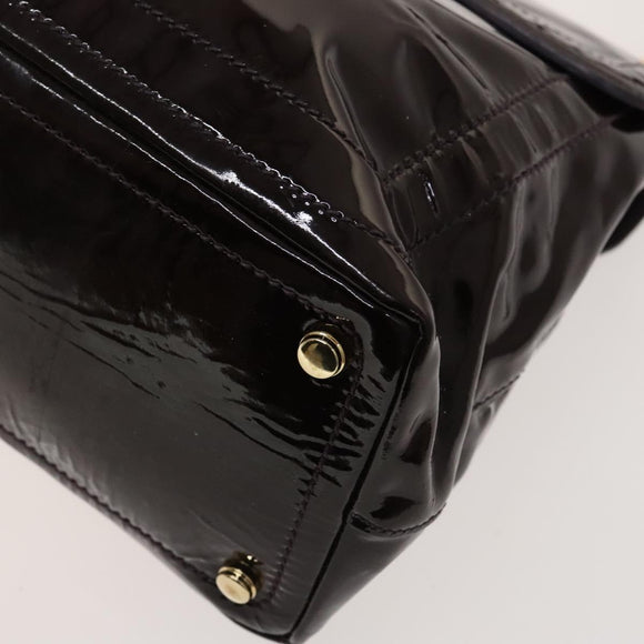 BALLY Fendi Hand Bag PVC Enamel 3Set Black Brown Auth ti3268