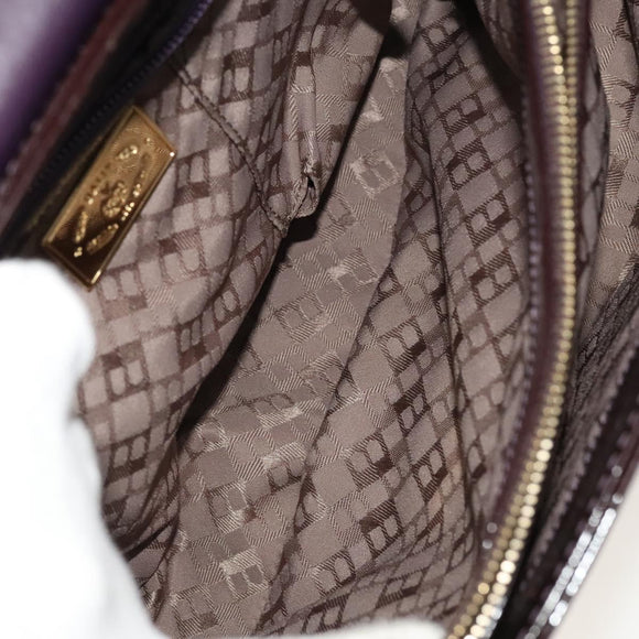 BALLY Fendi Hand Bag PVC Enamel 3Set Black Brown Auth ti3268