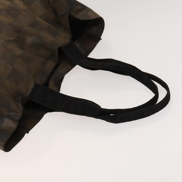 BALLY Fendi Hand Bag PVC Enamel 3Set Black Brown Auth ti3268