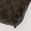 BALLY Fendi Hand Bag PVC Enamel 3Set Black Brown Auth ti3268-8