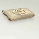 GUCCI GG Canvas Wallet Leather 4Set Black Beige gold Auth ti3271-13