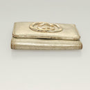 GUCCI GG Canvas Wallet Leather 4Set Black Beige gold Auth ti3271-14