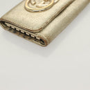 GUCCI GG Canvas Wallet Leather 4Set Black Beige gold Auth ti3271-15