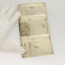 GUCCI GG Canvas Wallet Leather 4Set Black Beige gold Auth ti3271-16