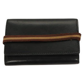 GUCCI GG Canvas Wallet Leather 4Set Black Beige gold Auth ti3271 - 0