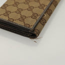 GUCCI GG Canvas Wallet Leather 4Set Black Beige gold Auth ti3271-23