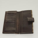 GUCCI GG Canvas Wallet Leather 4Set Black Beige gold Auth ti3271-24