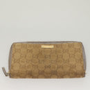 GUCCI GG Canvas Wallet Leather 4Set Black Beige gold Auth ti3271-26