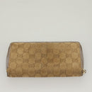 GUCCI GG Canvas Wallet Leather 4Set Black Beige gold Auth ti3271-27