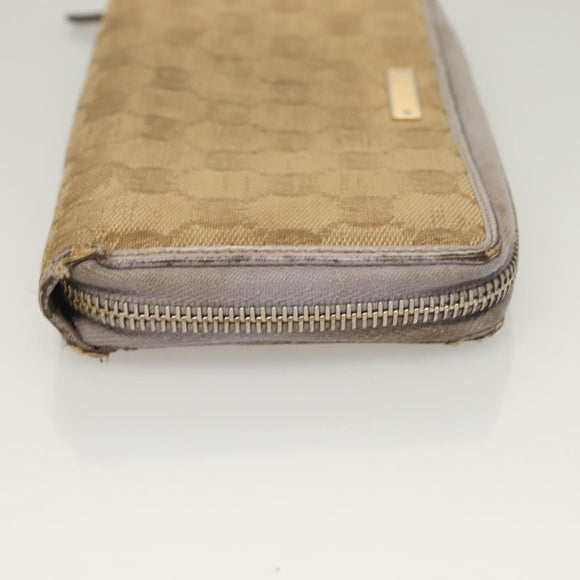 GUCCI GG Canvas Wallet Leather 4Set Black Beige gold Auth ti3271