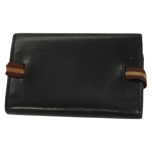 GUCCI GG Canvas Wallet Leather 4Set Black Beige gold Auth ti3271