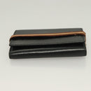 GUCCI GG Canvas Wallet Leather 4Set Black Beige gold Auth ti3271-6