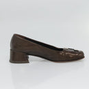 PRADA Shoes Patent leather Brown Auth ti3272-11