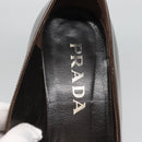 PRADA Shoes Patent leather Brown Auth ti3272-17