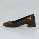 PRADA Shoes Patent leather Brown Auth ti3272-4