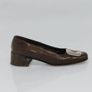 PRADA Shoes Patent leather Brown Auth ti3272-5