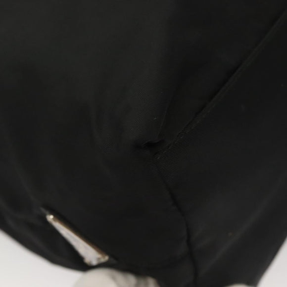 PRADA Hand Bag Nylon Black Silver Auth ti3274