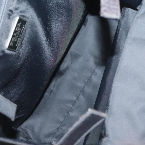 PRADA Hand Bag Nylon Black Silver Auth ti3274
