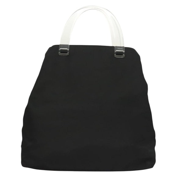 PRADA Hand Bag Nylon Black Silver Auth ti3274
