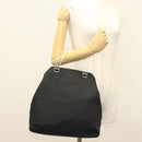 PRADA Hand Bag Nylon Black Silver Auth ti3274-22