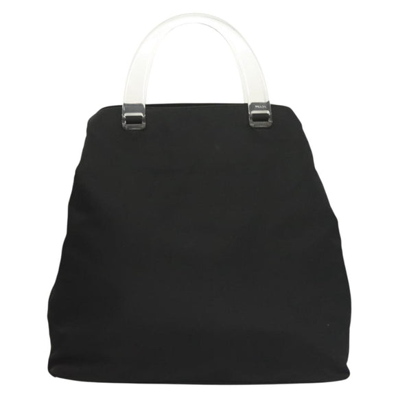 PRADA Hand Bag Nylon Black Silver Auth ti3274