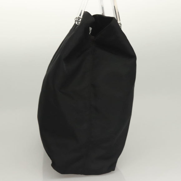 PRADA Hand Bag Nylon Black Silver Auth ti3274