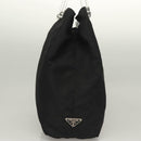 PRADA Hand Bag Nylon Black Silver Auth ti3274-4