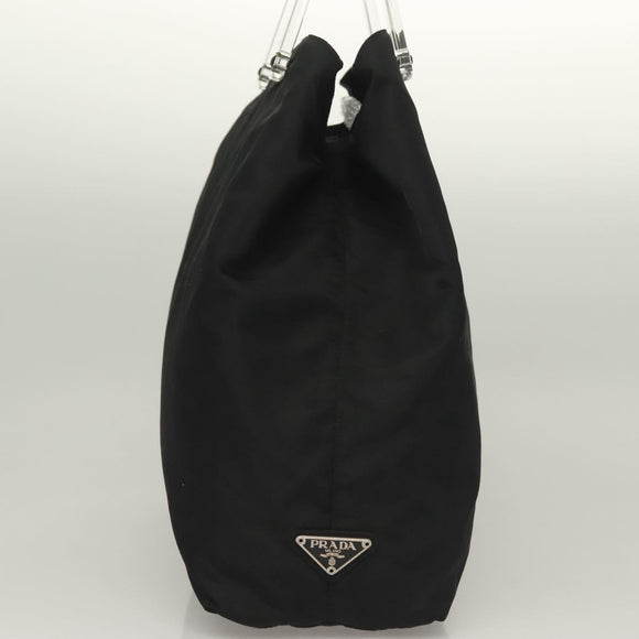 PRADA Hand Bag Nylon Black Silver Auth ti3274
