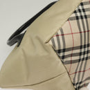 BURBERRY Blue Label Hand Bag Nylon Beige Silver Auth ti3277-9