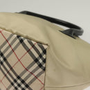 BURBERRY Blue Label Hand Bag Nylon Beige Silver Auth ti3277-16