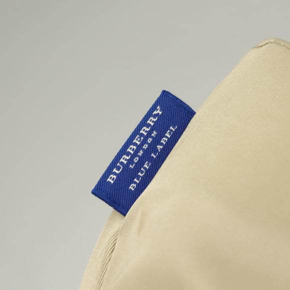 BURBERRY Blue Label Hand Bag Nylon Beige Silver Auth ti3277