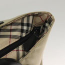 BURBERRY Blue Label Hand Bag Nylon Beige Silver Auth ti3277-11