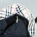 BURBERRY Blue Label Hand Bag Nylon Beige Silver Auth ti3277-18