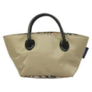 BURBERRY Blue Label Hand Bag Nylon Beige Silver Auth ti3277-13