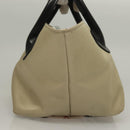 BURBERRY Blue Label Hand Bag Nylon Beige Silver Auth ti3277-4