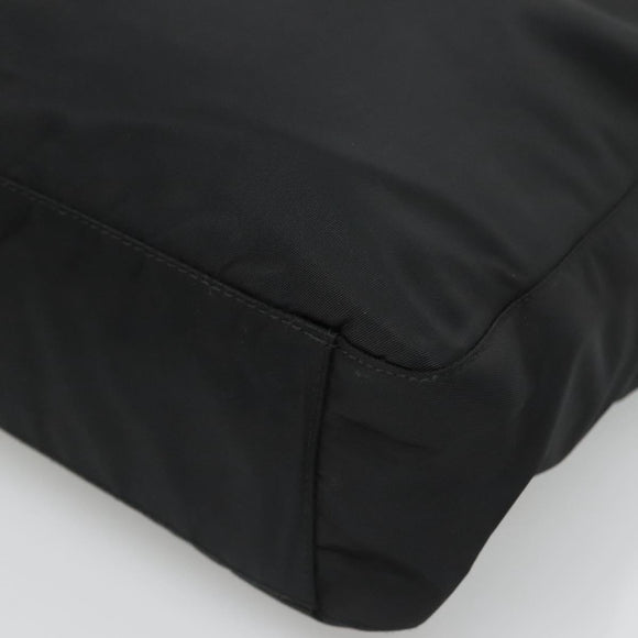 PRADA Tote Bag Nylon Black Silver Auth ti3279